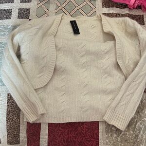 The Limited Cream Cable Knit Sweater set with cardigan